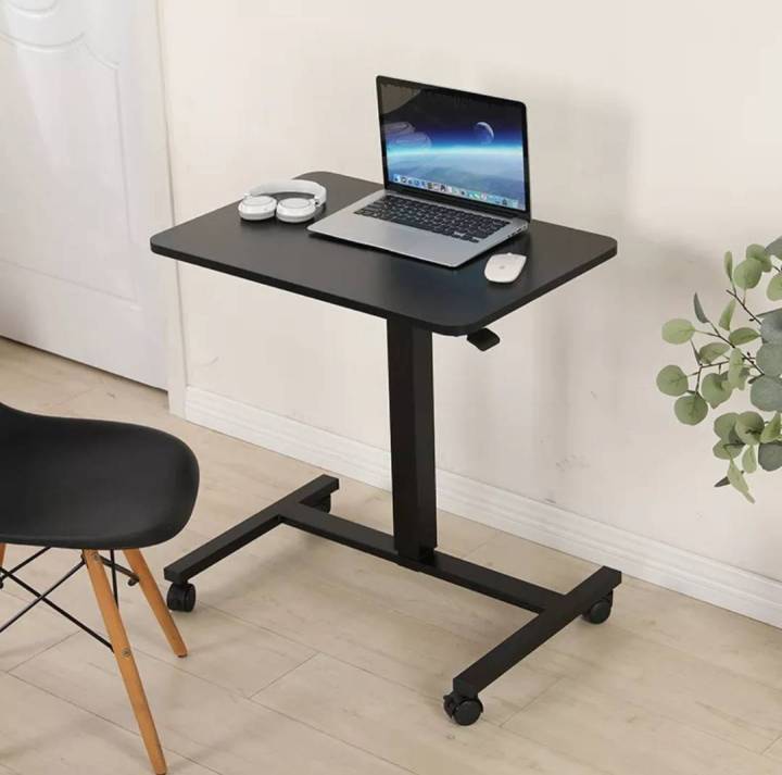 โต๊ะทำงานเรียบง่ายและเคลื่อนย้ายได้-โต๊ะปรับความสูงได้-โดยแรงดันลม-โต๊ะคอมพิวเตอร์สำนักงานสูงมีล้อ-โต๊ะทำงานแบบปรับแรงดันลม-dek1