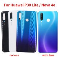 ใหม่ตัวเครื่องกระจกสำหรับ P30 Lite 48MP Nova 4E 24MP หลังฝาหลังปิดโทรศัพท์หลังกรอบประตูหลังแทนที่ด้วยกล้อง