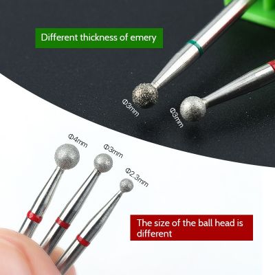 Cuticle Drill Bits 3/32 quot; Professional Cuticle Clean Drill Bits for Nail Drill Diamond Round Ball Head Cuticle Cleaner Remover
