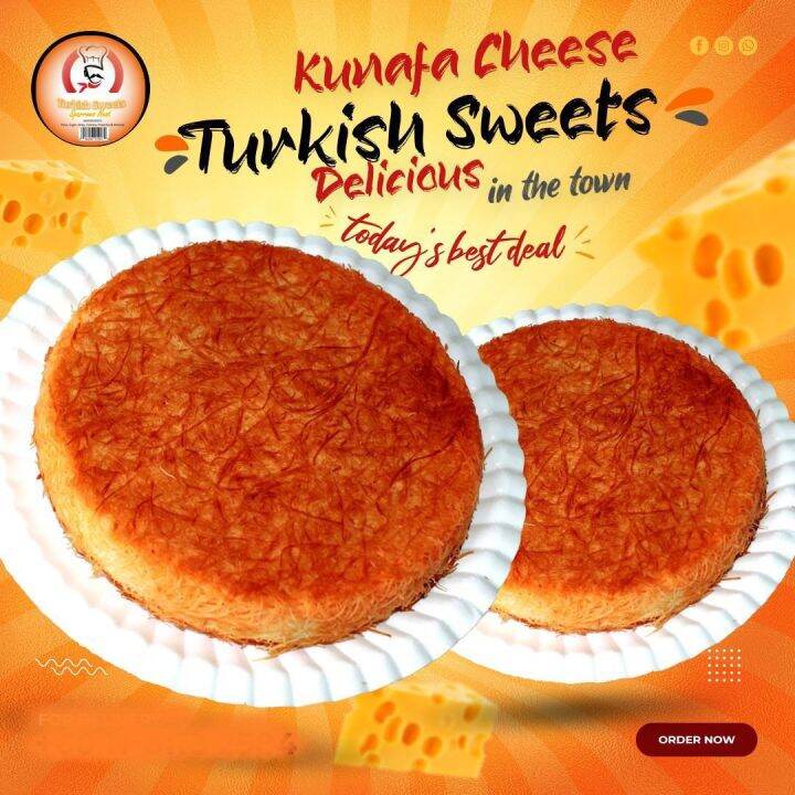 Kunafa with mozzarella cheese / Arabic Kunafah cheese Bakalva Lazada