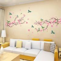 1 pc Sakura Wall Stickers Kids Rooms Bedroom Living Room DIY Art PVC Beautiful Flower Tree Removable Wallpaper home decor New Wall Stickers  Decals