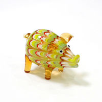 Murano แก้วหมู Figurines Multicolor สร้างสรรค์น่ารักสดใสมินิสัตว์เครื่องประดับเทศกาลของขวัญพรรคสำหรับเด็กบ้านตกแต่งตาราง