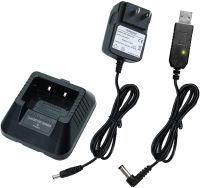 Baofeng ที่ชาร์จสาย USB UV-5R ของแท้,ที่ชาร์จมีไฟแสดงสถานะสำหรับชุด UV-5R วิทยุสองทางมี BF-F8HP DM-5R