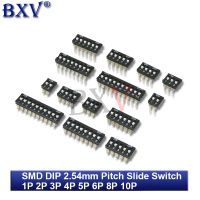 5PCS 2.54mm Pitch Slide Switch 1P 2P 3P 4P 5P 6P 8P 10P Black Snap Switch Gold Plated Feet Black Toggle Switch SMD DIP WATTY Electronics