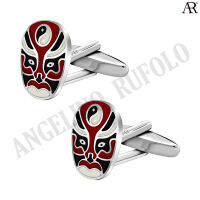 ANGELINO RUFOLO Cufflink(คัฟลิงค์) ดีไซน์ Bian Lian กระดุมข้อมือคัฟลิ้งโรเดียมคุณภาพเยี่ยม สีแดง/สีน้ำเงิน/สีเหลือง