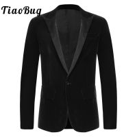 ZZOOI Mens Velvet Blazer Gentleman Tuxedos Long Sleeve One-Button Suits Coats for Cocktail Party Formal Evening Wedding Costume