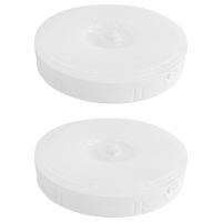 2X PIR Motion Sensor LED Night Light USB Rechargeable Dimmable Night Lamp for Cabinet Light Wireless Closet Light -White