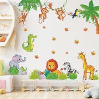 Wall stickers◑卍✵ 13guejudroto1971 Adesivos de parede para quarto crianças animal bonito dos desenhos animados macaco do jardim zoológico girafa decoração infância diy