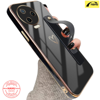 [NANU] เคสชุบโลหะด้วยไฟฟ้าแบบนิ่มสำหรับ Infinix Note 12 Pro 4G พร้อมสายคล้องหัวใจแห่งความรักที่น่ารักฝาหลังป้องกันการตก