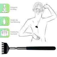 Black Stainless Steel Telescopic Tickle Old Man Scratching Rake Tickler Massage Tool C7B8