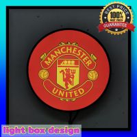 Man-U ป้าย ป้ายไฟLED ป้ายไฟ แมนยู ป้ายไฟติดผนัง ป้ายด้านเดียว โลโก้ฟุตบอล  man u lightbox one side diameter 30 cm ราคาถูก คุณภาพดี มีสินค้าพร้อมส่ง