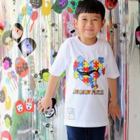 LIKI KIDS  X  JIGSAW PUZZLE. เสื้อยืดคอกลมพิมพ์ลายจิ๊กซอว์ เนื้อผ้า SuperSoft