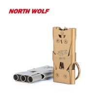 Stainless Steel Three tube Whistle Outdoor Multi-function Laser Engraving Hgh Frequency Survival SOS EDC Tools Survival kits