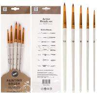 5Pcs/set Oil Paint Brush Set Nylon Hair Round Filbert Angel Flat Brush Acrylic Diy Watercolor Pen for Artists Painters Beginners