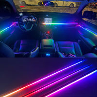 75ซม. สำหรับ LED Strip Symphony รถ Ambient ไฟ64สี RGB ภายในอะคริลิค Optical Fiber Strip Dashboard โคมไฟสำหรับเปลี่ยน