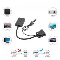 VGA Male to HDMI-compatible Female Converter with 3.5mm Audio Input Cable for PS Adapters