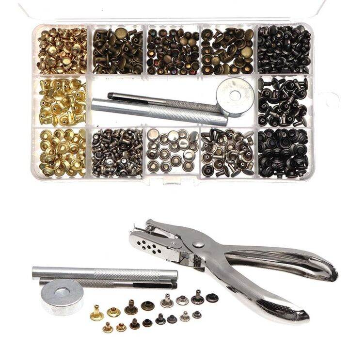 FRACTALIST Rivets Rep Metal Studs Practical Fixing Set Button Leather