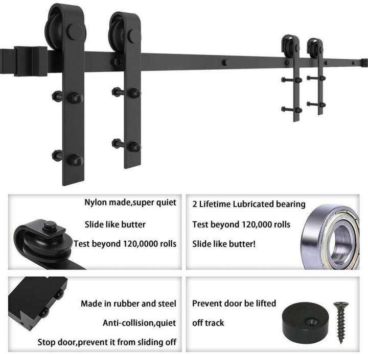จัดส่งฟรี-ชุดรางเลื่อนประตูสไลด์-ประตูเลื่อน-ชุดรางเลื่อน-ประตูบานเลื่อน-รางเลื่อนประตู-ฮาร์ดแวร์ประตูยุ้งข้าวเลื่อนลูกกลิ้งรางช