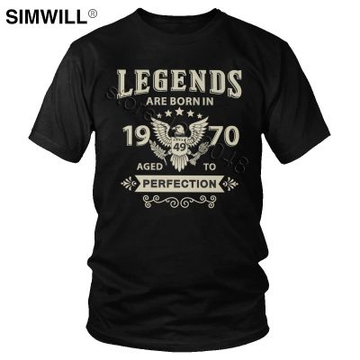 Vintage Legends Born 1970 T Shirt Men Short Sleeve Cotton T-Shirt Tshirt For Age Perfection 50 Years Birthday Gn 100%