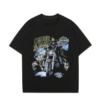 เสื้อยืดคุณภาพดี Fashion เสื้อฮาเล่ เสื้อยืด Harley - Davidson 3Demblem ลายอัศวิน Tee