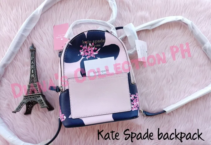Authentic Kate spade mini convertible backpack grand flora serendipity pink  multi crossbody | Lazada PH