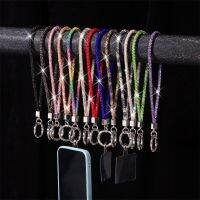 【CC】☎▦  Luxury Keychain Rhinestone Lanyard Wrist Straps Hanging Cord Anti-lost Rope