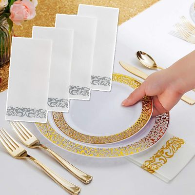 ◄☎ 10pcs Disposable Napkins Paper Hand Towel Paper Wedding Party Supplies Luxury Durable Decorative Bathroom Kitchen