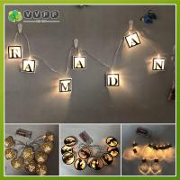 VVFF โคมไฟสาย LED อิสลาม10LED 2เมตร,โคมไฟตกแต่ง Eid Mubarak รอมฎอน