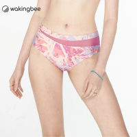 Wakingbee Love Earth Bikini (Pink) บิกินี่ว่ายน้ำ ไม่โป๊ พรางหุ่น ตัดต่อตาข่าย ทำจากผ้ารีไซเคิลรักษ์โลก กันยูวี แห้งเร็ว