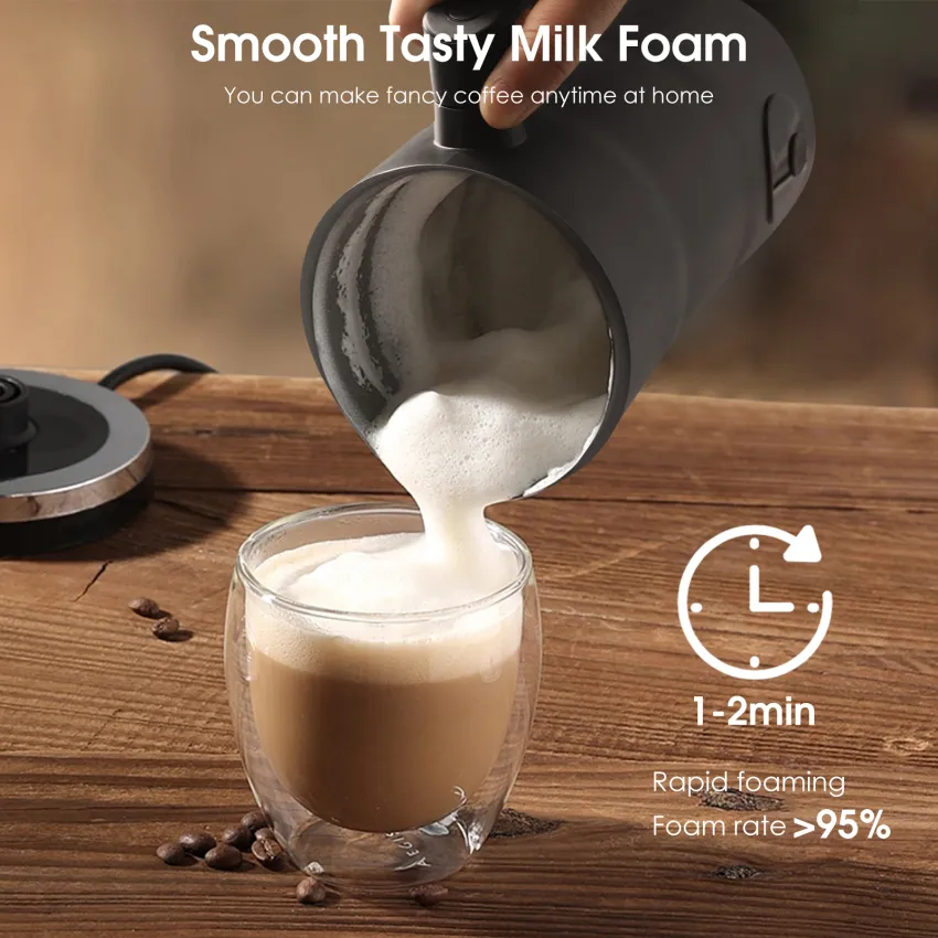 Milk Frother Electric,Milk Steamer,Electric Milk Steamer,11.8oz/350ml Instant 4 in 1 Milk Frother,Automatic Milk Frother Hot and Cold Foam,Milk