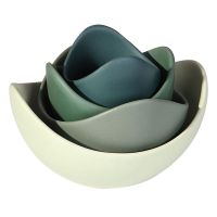 Lotus Ceramic Bowl Dishes and Plates Sets Creative Fruit Plate Simple Zen Decor Storage Fruit Ceramic Dinner Plates