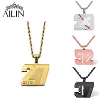 AILIN การดรอปชิปจี้ชื่อ Kalung Baja Tahan Karat เบสบอลสำหรับผู้ชายจี้หมายเลขเครื่องประดับวันพ่อของขวัญ2022