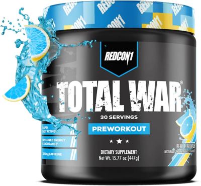 Redcon1 Total War Pre Workout (30 Servings) Endurance, Alertness, Pump Boosting Citrulline Malate &amp; Beta Alanine preworkout  enhance muscular เพิ่มแรง เพิ่มพลังพรีเวิร์คเอาท์