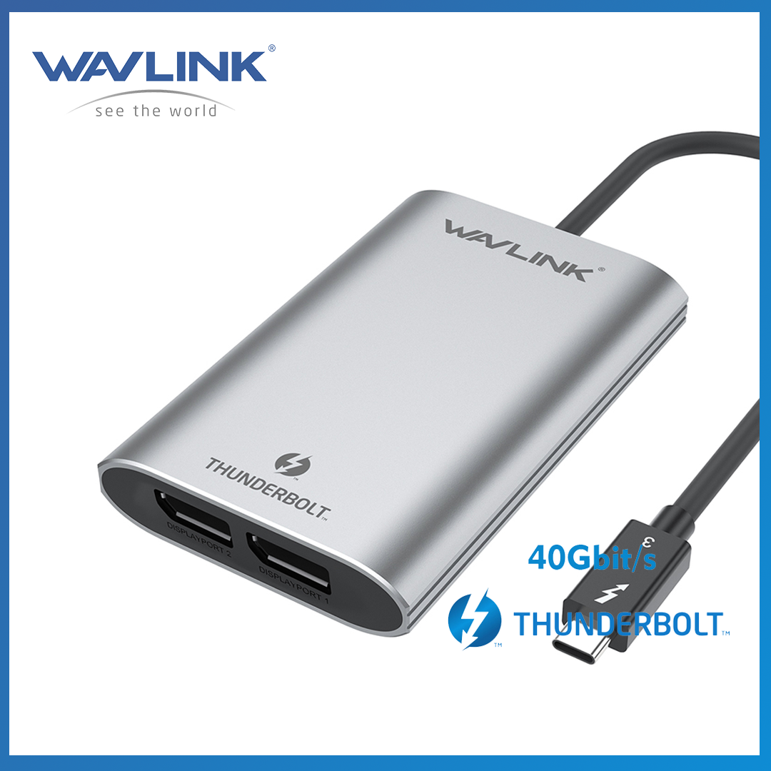 Thunderbolt 3 to Dual DisplayPort Adapter Single 5K Two DisplayPort to HDMI 2.0 Adapter for Mac and Windows USB 3.0,Gigabit Ethernet WAVLINK Thunderbolt 3 Dual 4K Docking Station 
