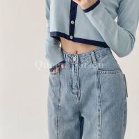 COD DSFWEWWWWW Plus Size Womens American Retro Jeans High Waist Straight Loose Wide Leg Casual Pants Denim Jeans S-2XL