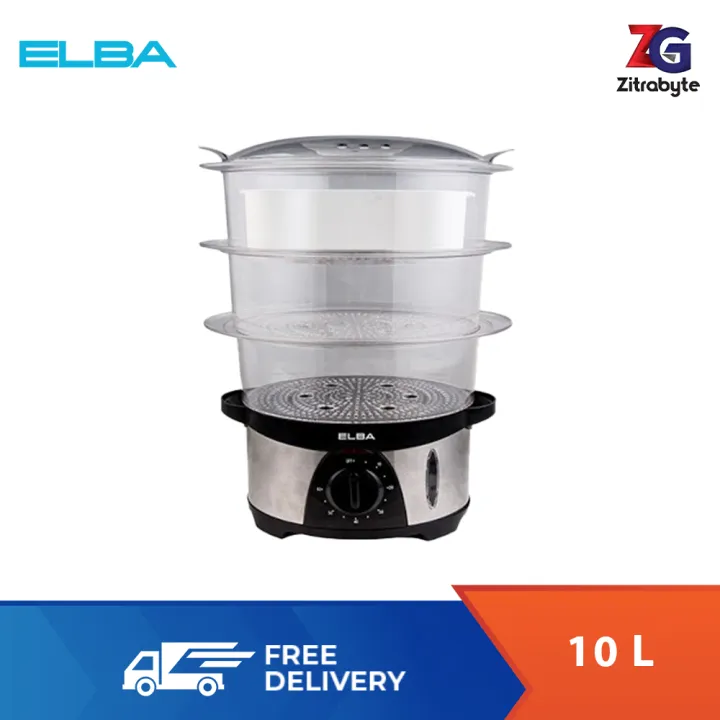 ELBA 10L Food Steamer EFSG1035(SS) 3 Detachable Baskets Stainless