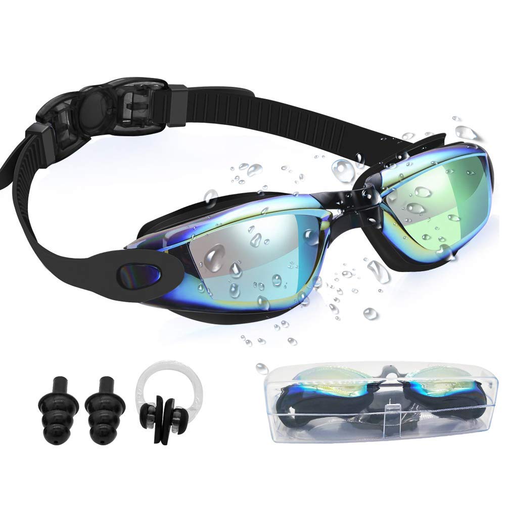 Gaslen Swim Goggles No Leaking Anti Fog UV Protection Triathlon Swim Goggles with Nose Clips 