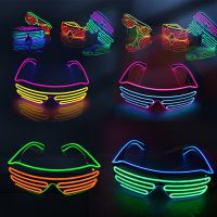 LED Luminous Glasses Halloween Glowing Neon Christmas Party Bril Flashing Light Glow Sunglasses Glass Festival Supplies Costumes