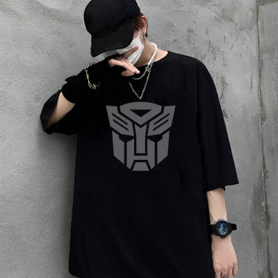 เสื้อยืดคุณภาพดี (S-5XL)   เสื้อยืดผ้าฝ้าย พิมพ์ลายกราฟิก SUPERHERO UY2R23T TRANSFORMERS สีดํา สําหรับผู้ชาย WER564F1EW29864