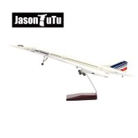 JASON TUTU กระเป๋า50เซนติเมตรอากาศฝรั่งเศส Concorde โมเดลเครื่องบินเรซิ่น Diecast กับแสงและล้อโมเดลเครื่องบิน Dropshipping