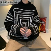 EERSHENSHI เสื้อแจ็คเก็ตคู่สไตล์ฮ่องกงของผู้ชายเสื้อกันหนาวแบบถักย้อนยุคญี่ปุ่นเสื้อกันหนาวทรงหลวมๆคู่เทรนด์ฉบับภาษาเกาหลีฤดูหนาว