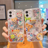 {Chaoke digital branch} เคสสำหรับไอโฟนโทรศัพท์หมีดัฟฟี Disney ใหม่13 12 11 Pro Max Mini XR XS สูงสุด X 2022เคสโทรศัพท์มือถือทรายเหลวรูปการ์ตูนเฉพาะตัว