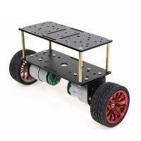 2WD DIY Double-layer Self-balancing Car Chassis 2 Drive Robot Dual-wheeled Intelligent Car Chassis Aluminum Alloy Frame