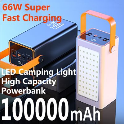 100000mAh Power Bank High Capacity 66W Fast Charger Powerbank for iPhone Laptop Batterie Externe LED Camping Light Flashlight ( HOT SELL) tzbkx996