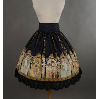 Sweet Short Skirt Empire Waist Mucha Skirt Sweet Printed Lolita Skirt