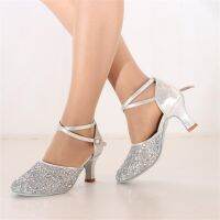 2023 Summer New Women Sandals Bling Sequin Gold High Heels Ladies Pumps Sexy Wedding Bride Dance Shoes Slingbacks туфли женские