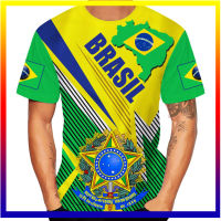 Bagon Brazil เสื้อยืด Brazil Flag Badge พิมพ์ 3D Street Wear ผู้ชายแฟชั่นสบาย ๆ เสื้อยืดขนาดใหญ่เด็กเสื้อยืดเสื้อผ้าด้านบน XS-5XL