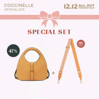 [SET] COCCINELLE COSIMA Handbag 580101 กระเป๋าถือผู้หญิง +  COCCINELLE NASTRO JACQUARD Shoulder Strap 680541 สายกระเป๋า