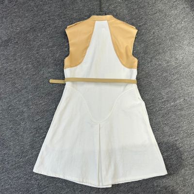 202307 New White Denim Wrap Hip Dress Women Simple Fashion Decoration New Summer Denim Dress For Women