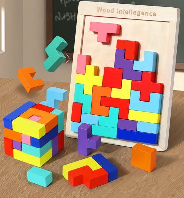 กระดานบล็อคไม้ Tetris Building Blocks